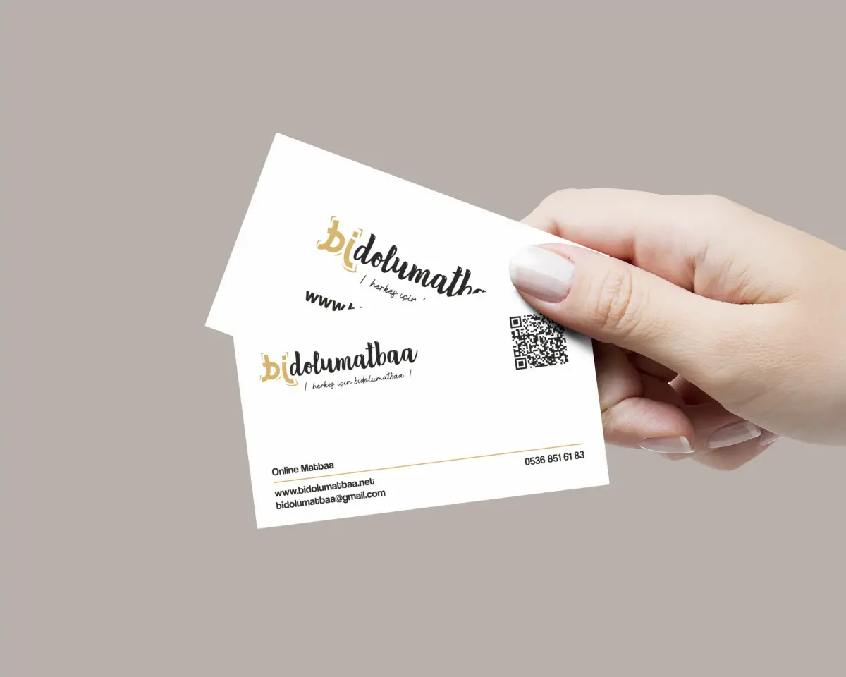 KABARTMA LAKLI ÖZEL KESİMLİ ÇİFT YÜZ KARTVİZİT