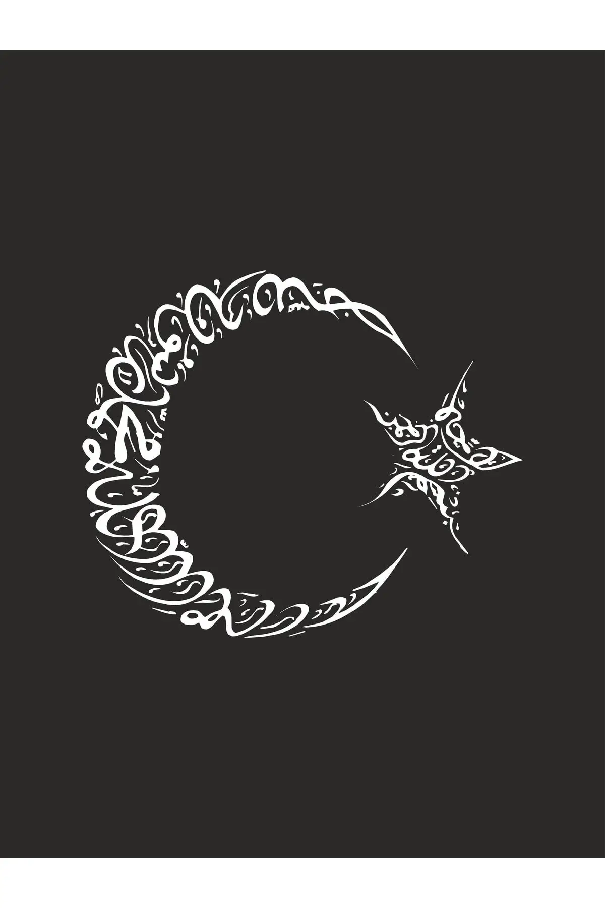 Ay Yıldız Tuğra Sticker 30x25 Beyaz Oto Sticke