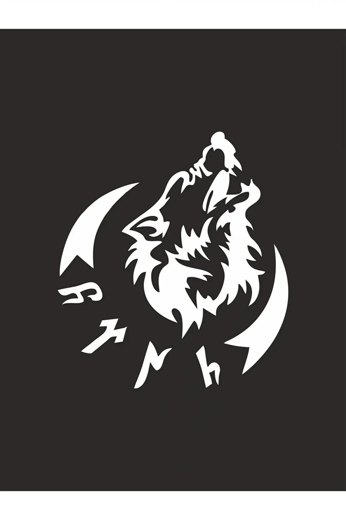  Göktürk Bozkurt 20x18 Beyaz Oto Sticker