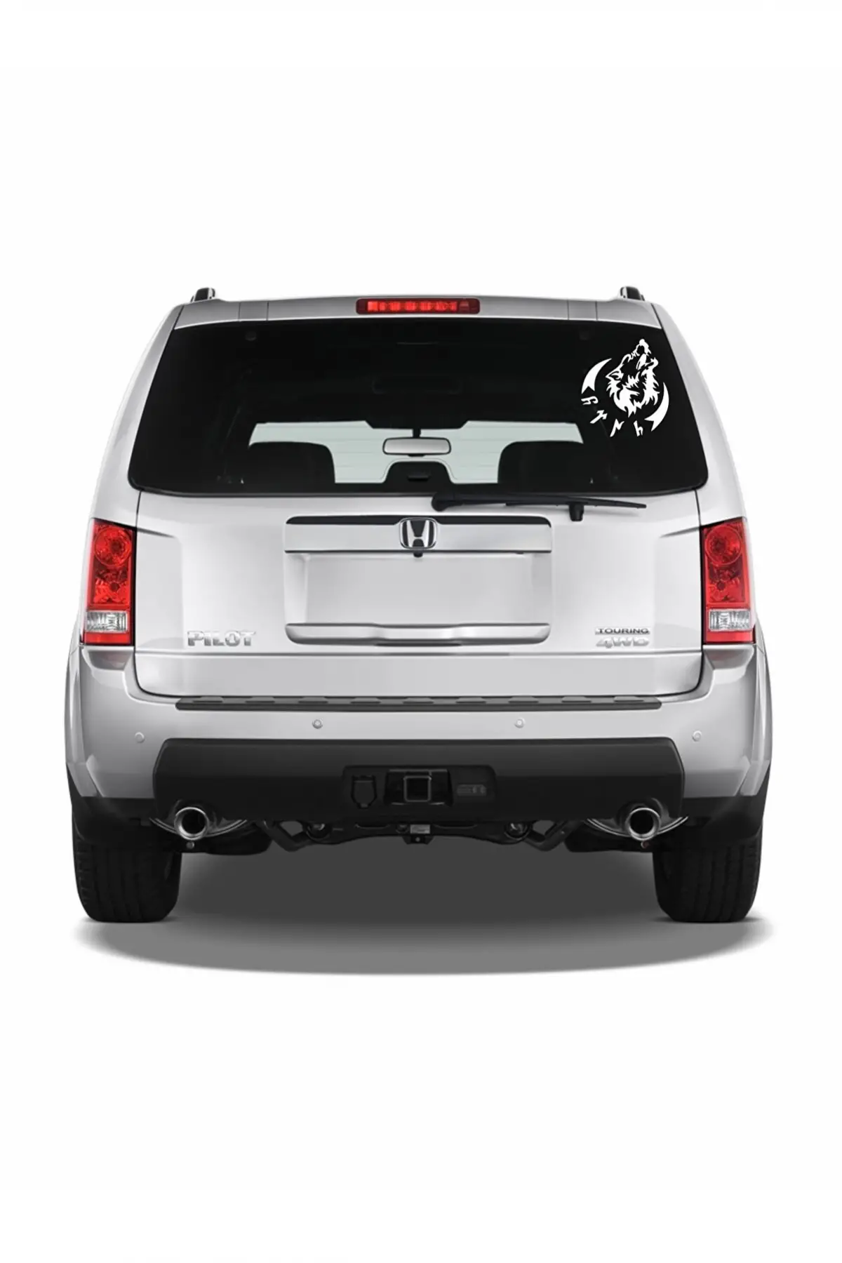  Göktürk Bozkurt 20x18 Beyaz Oto Sticker