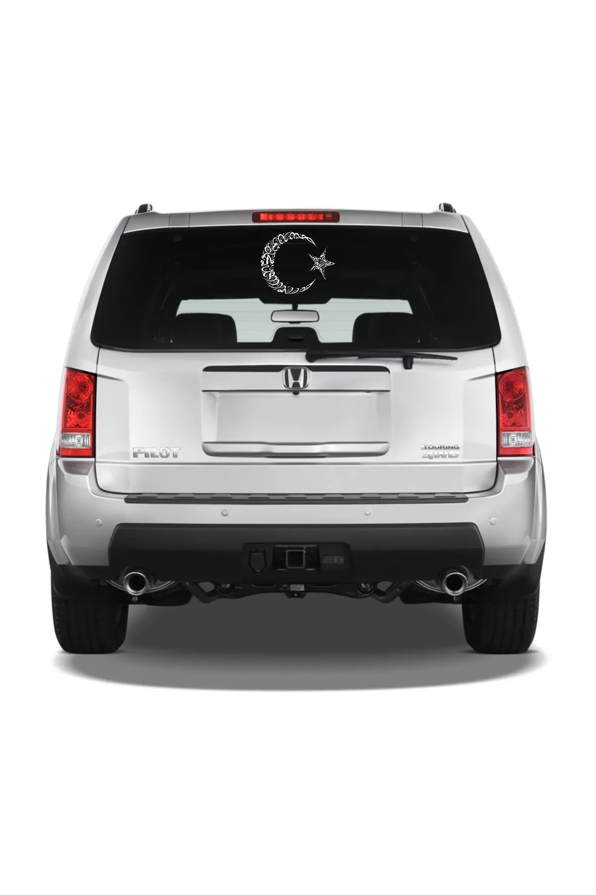 Ay Yıldız Tuğra Sticker 30x25 Beyaz Oto Sticke